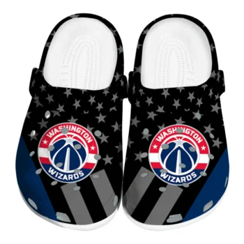 Washington Wizards Clogs - Stellar Stripes Theme Blue Black