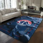 Washington Wizards Rug - Cracked Surface Design Blue