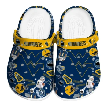 West Virginia Mountaineers Clogs - Football Icons Blue