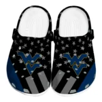 West Virginia Mountaineers Clogs - Stellar Stripes Theme Blue Black