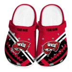 Western Kentucky Hilltoppers Clogs - Custom Football Motif Red