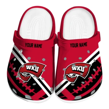 Western Kentucky Hilltoppers Clogs - Custom Football Motif Red
