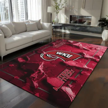 Western Kentucky Hilltoppers Rug - Cracked Surface Design Red