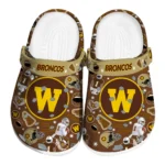 Western Michigan Broncos Clogs - Football Icons Brown