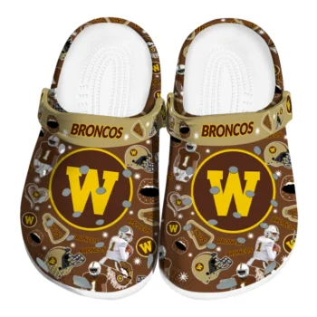 Western Michigan Broncos Clogs - Football Icons Brown