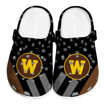 Western Michigan Broncos Clogs - Stellar Stripes Theme Brown Black