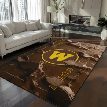 Western Michigan Broncos Rug - Cracked Surface Design Brown