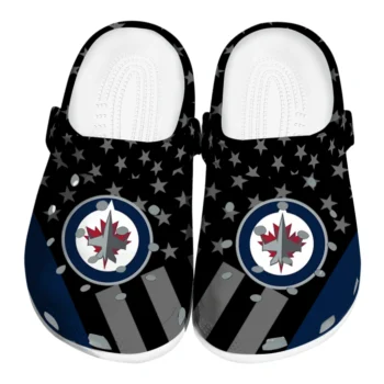 Winnipeg Jets Clogs - Stellar Stripes Theme Blue Black