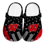 wisconsin-badgers-clog-stellar-stripes-theme-red-black-best-selling.webp