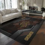 Wyoming Cowboys Rug - Hexagonal Grid Pattern Brown