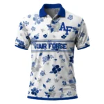 Air Force Falcons Polo Shirt Custom Floral Pinstripe Blue White Best Selling