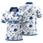 Air Force Falcons Polo Shirt Custom Floral Pinstripe Blue White Best Selling