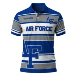 Air Force Falcons Polo Shirt Custom Horizontal Blocks Blue Best Selling