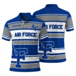 Air Force Falcons Polo Shirt Custom Horizontal Blocks Blue Best Selling
