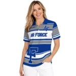 Air Force Falcons Polo Shirt Custom Horizontal Blocks Blue Best Selling