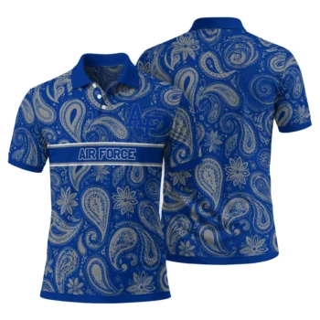 Air Force Falcons Polo Shirt Custom Paisley Band Blue Fashion Forward