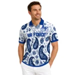 Air Force Falcons Polo Shirt Custom Paisley Florals Blue White Best Selling