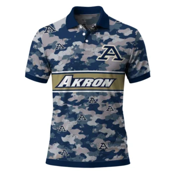 Akron Zips Polo Shirt Personalized Camo Band Blue Best Selling