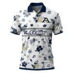 Akron Zips Polo Shirt Personalized Floral Pinstripe Blue White Best Selling