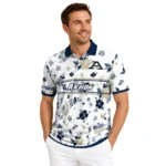Akron Zips Polo Shirt Personalized Floral Pinstripe Blue White Best Selling