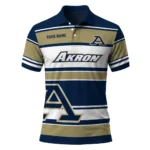 Akron Zips Polo Shirt Personalized Horizontal Blocks Blue Best Selling