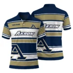 Akron Zips Polo Shirt Personalized Horizontal Blocks Blue Best Selling