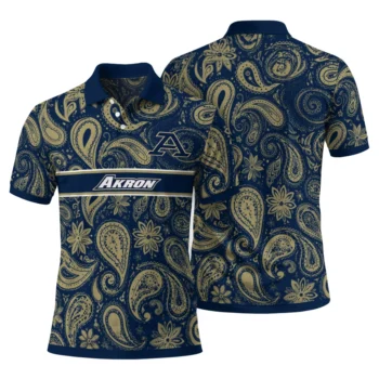 Akron Zips Polo Shirt Personalized Paisley Band Blue Fashion Forward
