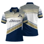 Akron Zips Polo Shirt Personalized Slanted Stripes Blue White Best Selling