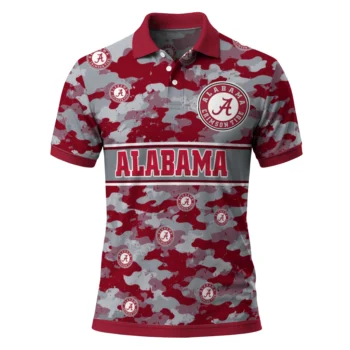 Alabama Crimson Tide Polo Shirt Personalized Camo Band Crimson Best Selling