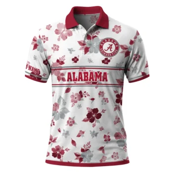 Alabama Crimson Tide Polo Shirt Personalized Floral Pinstripe Crimson White Best Selling