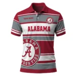Alabama Crimson Tide Polo Shirt Personalized Horizontal Blocks Crimson Best Selling
