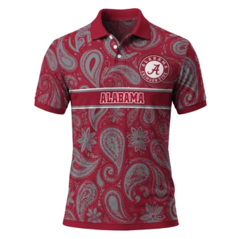 Alabama Crimson Tide Polo Shirt Personalized Paisley Band Crimson Best Selling