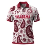 Alabama Crimson Tide Polo Shirt Personalized Paisley Florals Crimson White Best Selling