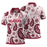 Alabama Crimson Tide Polo Shirt Personalized Paisley Florals Crimson White Best Selling