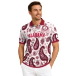 Alabama Crimson Tide Polo Shirt Personalized Paisley Florals Crimson White Best Selling