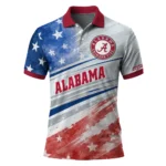 Alabama Crimson Tide Polo Shirt Personalized Star Stripes Red Blue Best Selling