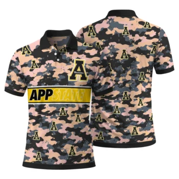 Appalachian State Mountaineers Polo Shirt Personalized Camo Band Black Fashion Forward