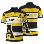 Appalachian State Mountaineers Polo Shirt Personalized Horizontal Blocks Black Best Selling