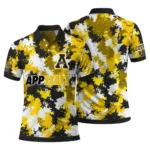Appalachian State Mountaineers Polo Shirt Personalized Pixel Camo Black Best Selling