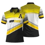 Appalachian State Mountaineers Polo Shirt Personalized Slanted Stripes Black White Best Selling