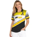 Appalachian State Mountaineers Polo Shirt Personalized Slanted Stripes Black White Best Selling