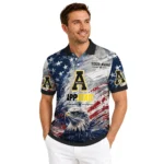 Appalachian State Mountaineers Polo Shirt Personalized Star Brushstrokes Black Blue Best Selling