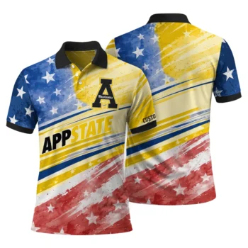 Appalachian State Mountaineers Polo Shirt Personalized Star Stripes Red Blue Fashion Forward