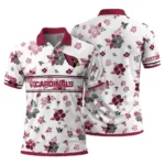 Arizona Cardinals Polo Shirt Custom Floral Pinstripe Red White Best Selling