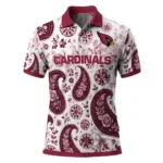 Arizona Cardinals Polo Shirt Customized Paisley Florals Red White Best Selling