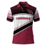 Arizona Cardinals Polo Shirt Personalized Slanted Stripes Red White Best Selling