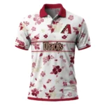 Arizona Diamondbacks Polo Shirt Personalized Floral Pinstripe Red White Best Selling