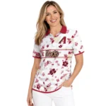 Arizona Diamondbacks Polo Shirt Personalized Floral Pinstripe Red White Best Selling