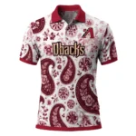 Arizona Diamondbacks Polo Shirt Personalized Paisley Florals Red White Best Selling