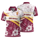 Arizona State Sun Devils Polo Shirt Personalized Floral Angles Maroon White Best Selling